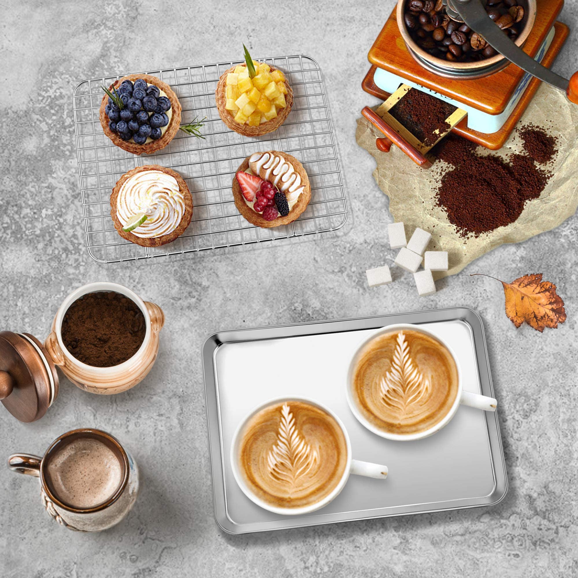 P&P CHEF multifunction bakeware set ideal for baking, roasting, and cooling tasks.