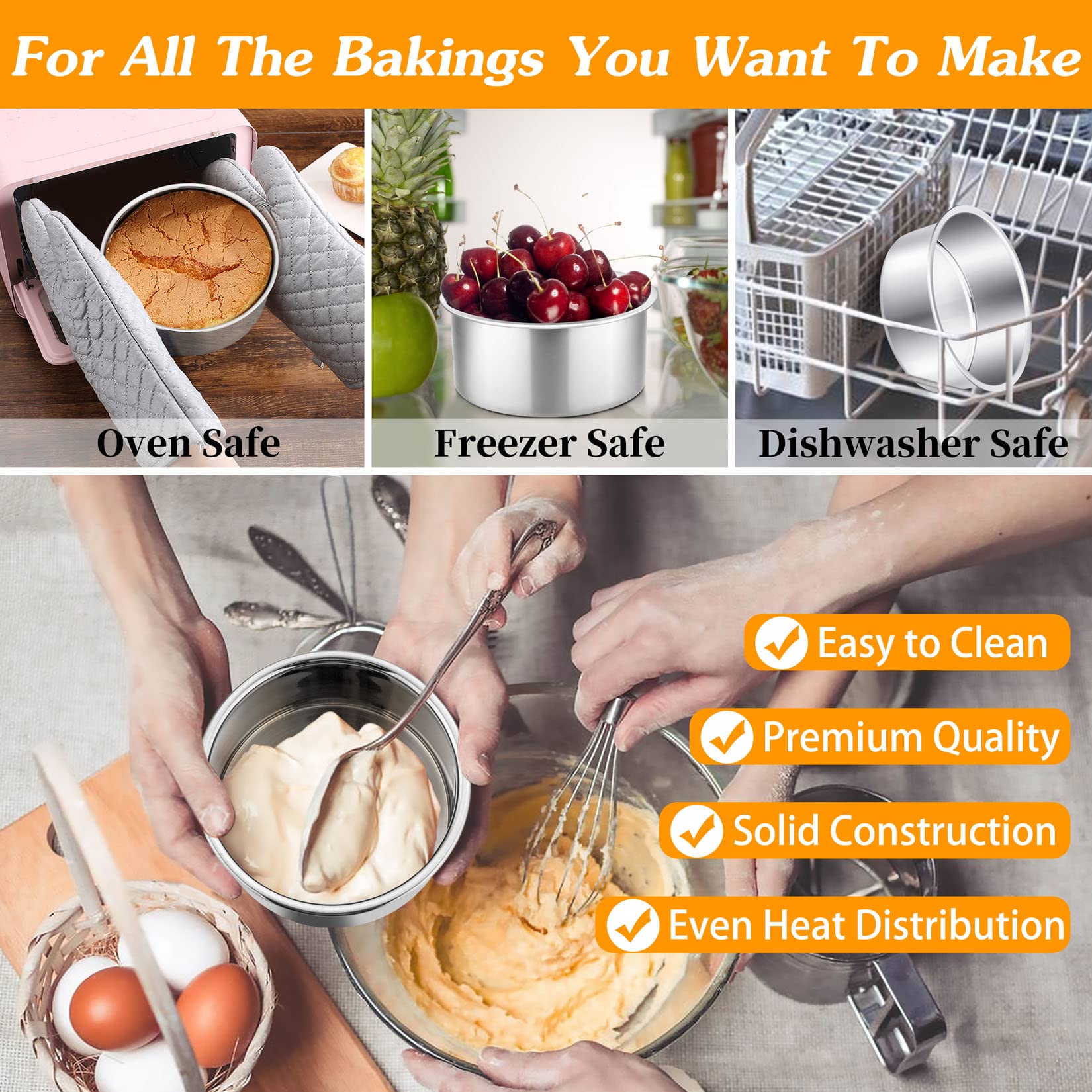 P&P CHEF one-piece leakproof construction keeps batter contained for neat bakes.