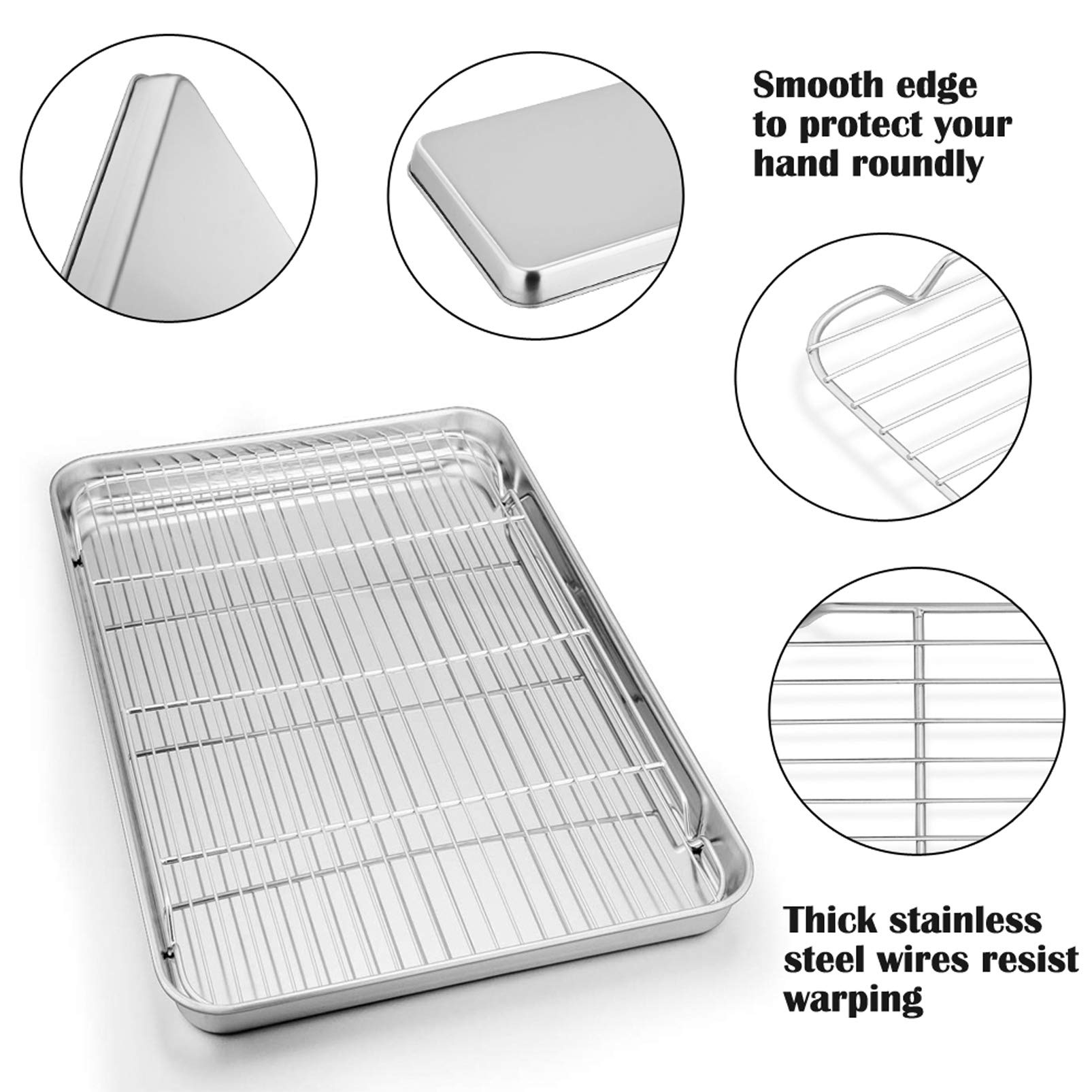 P&P CHEF roasting rack inside promotes air circulation for crisp results.