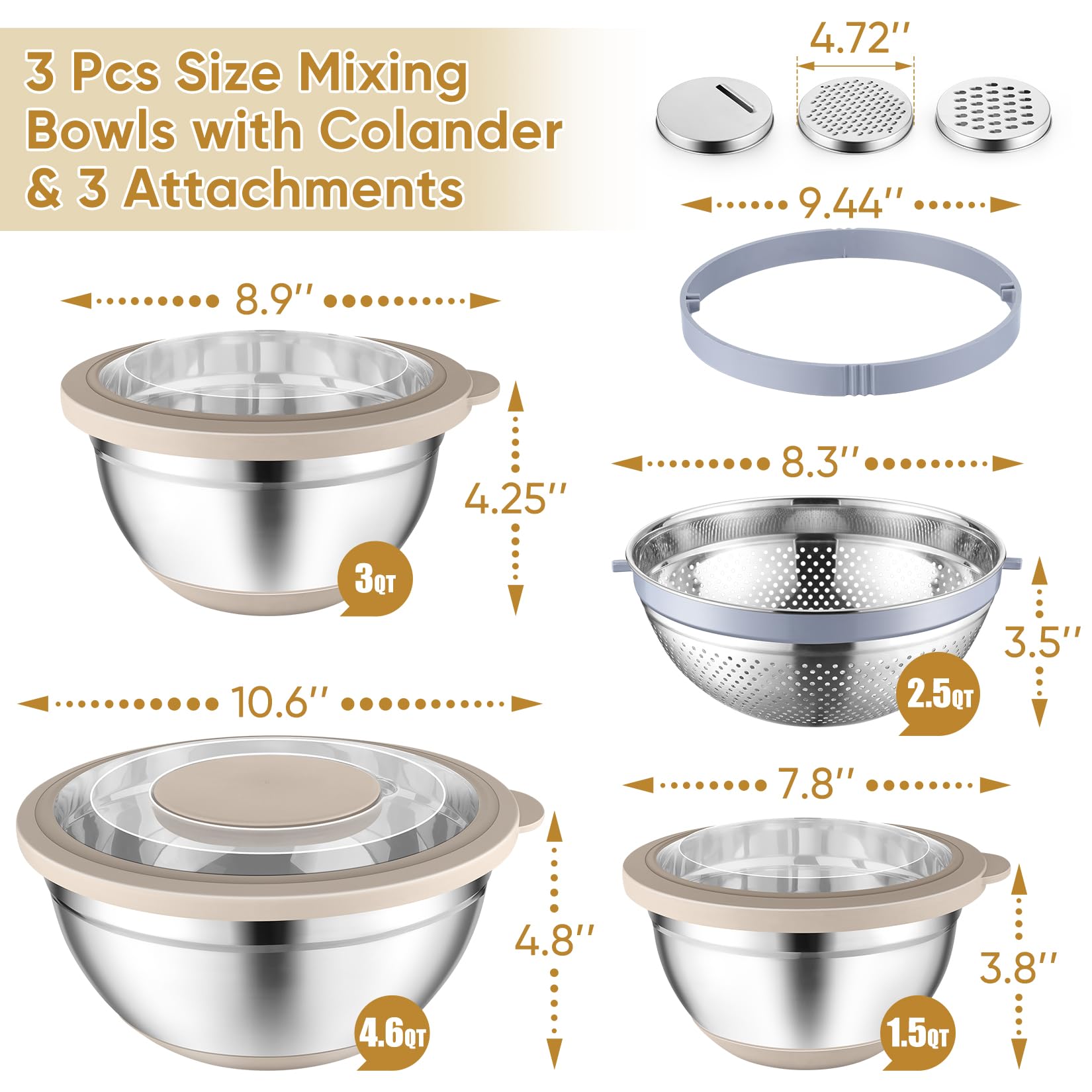 P&P CHEF see-through lid lets you view contents and prevents spills during prep.