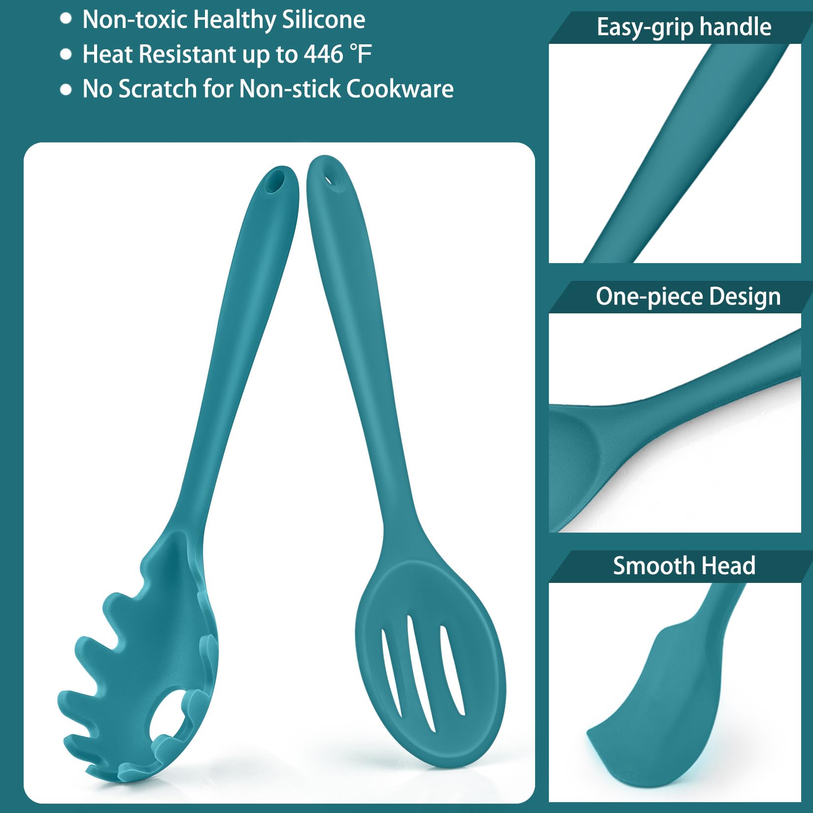 P&P CHEF silicone solid spoon for stirring and serving smoothly
