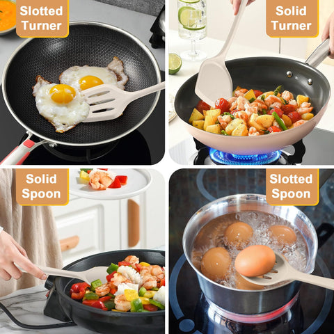 P&P CHEF solid spoon silicone scoop for soups and sauces