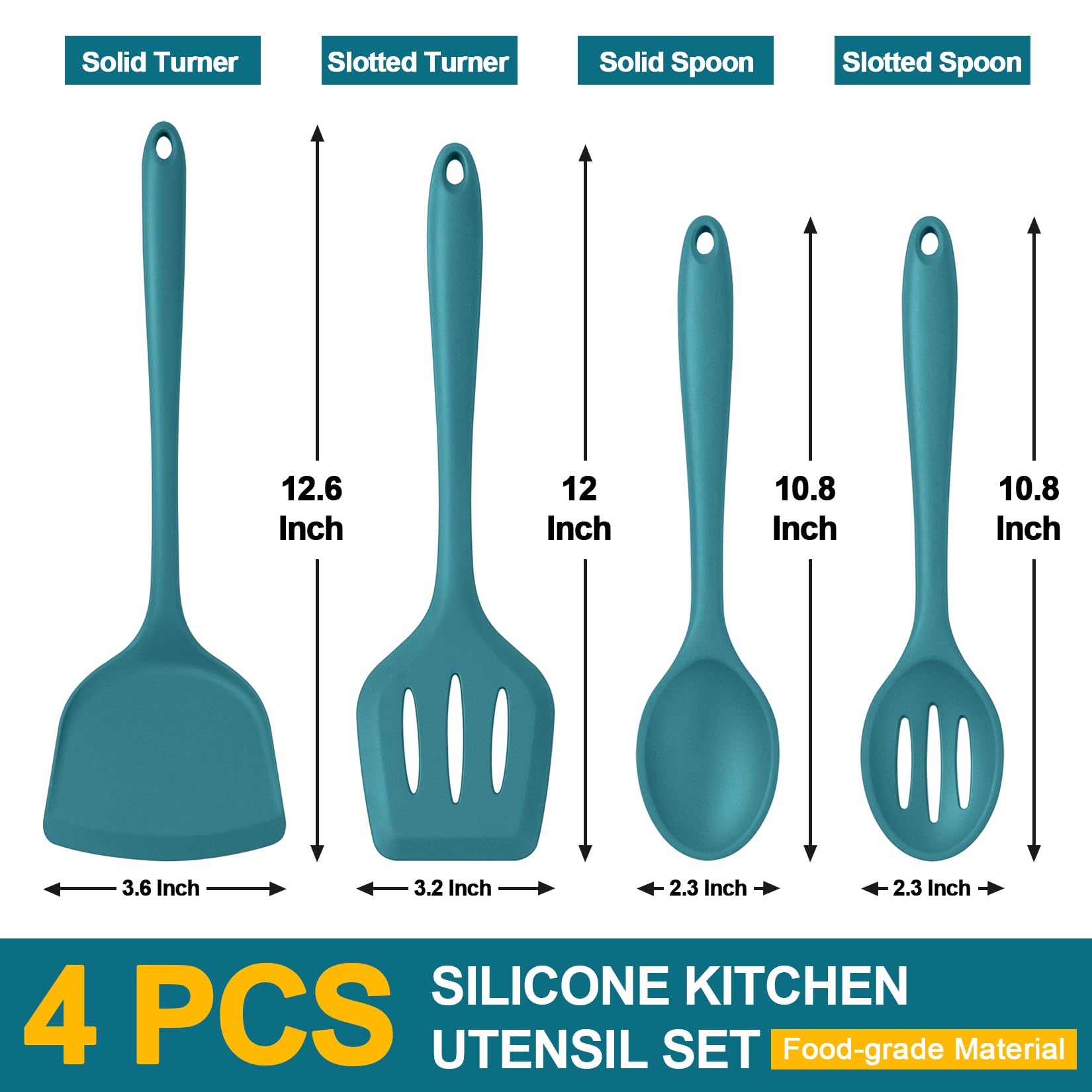 P&P CHEF solid turner in blue silicone for smooth flipping