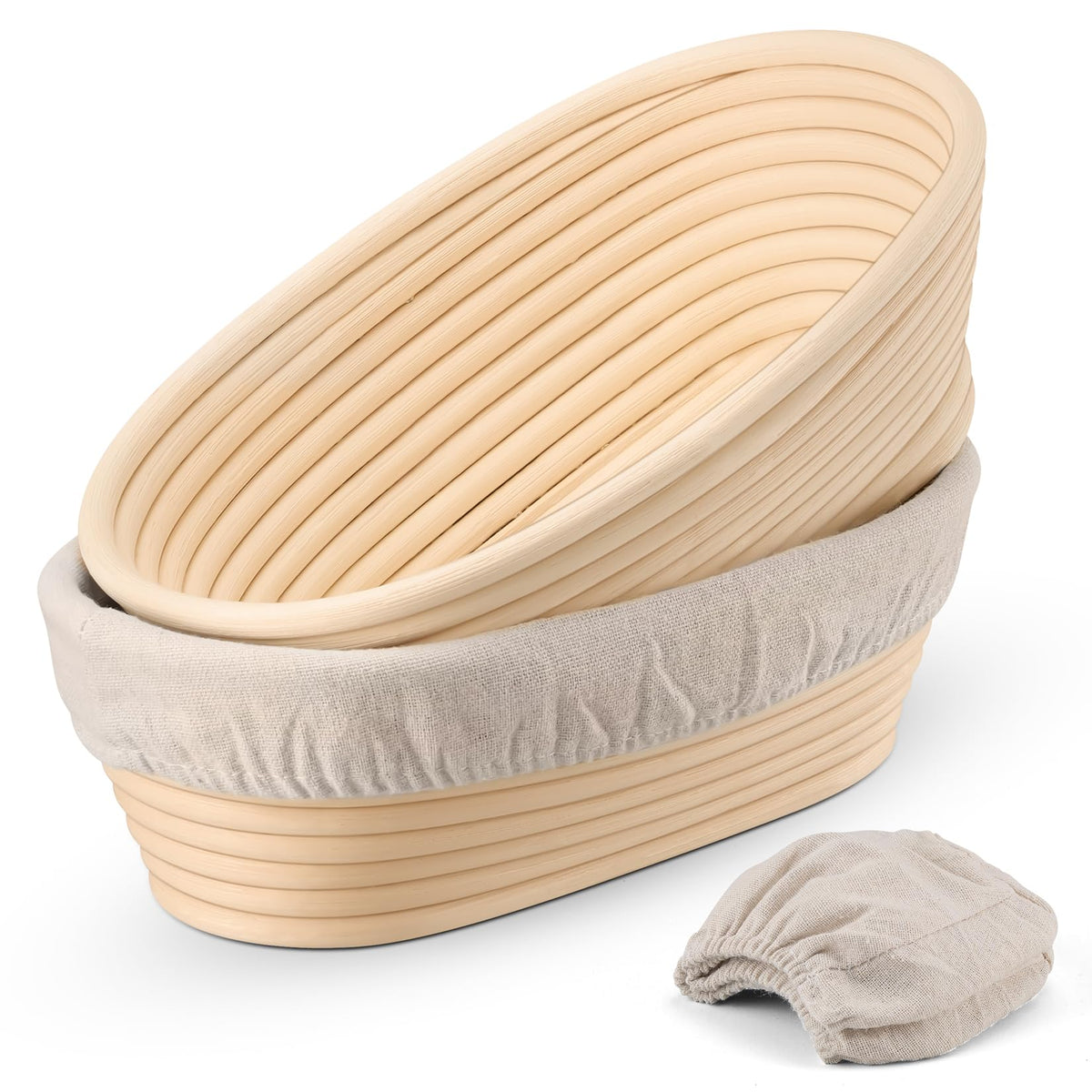 P&amp;P CHEF sourdough basket with patterned surface for rustic loaves