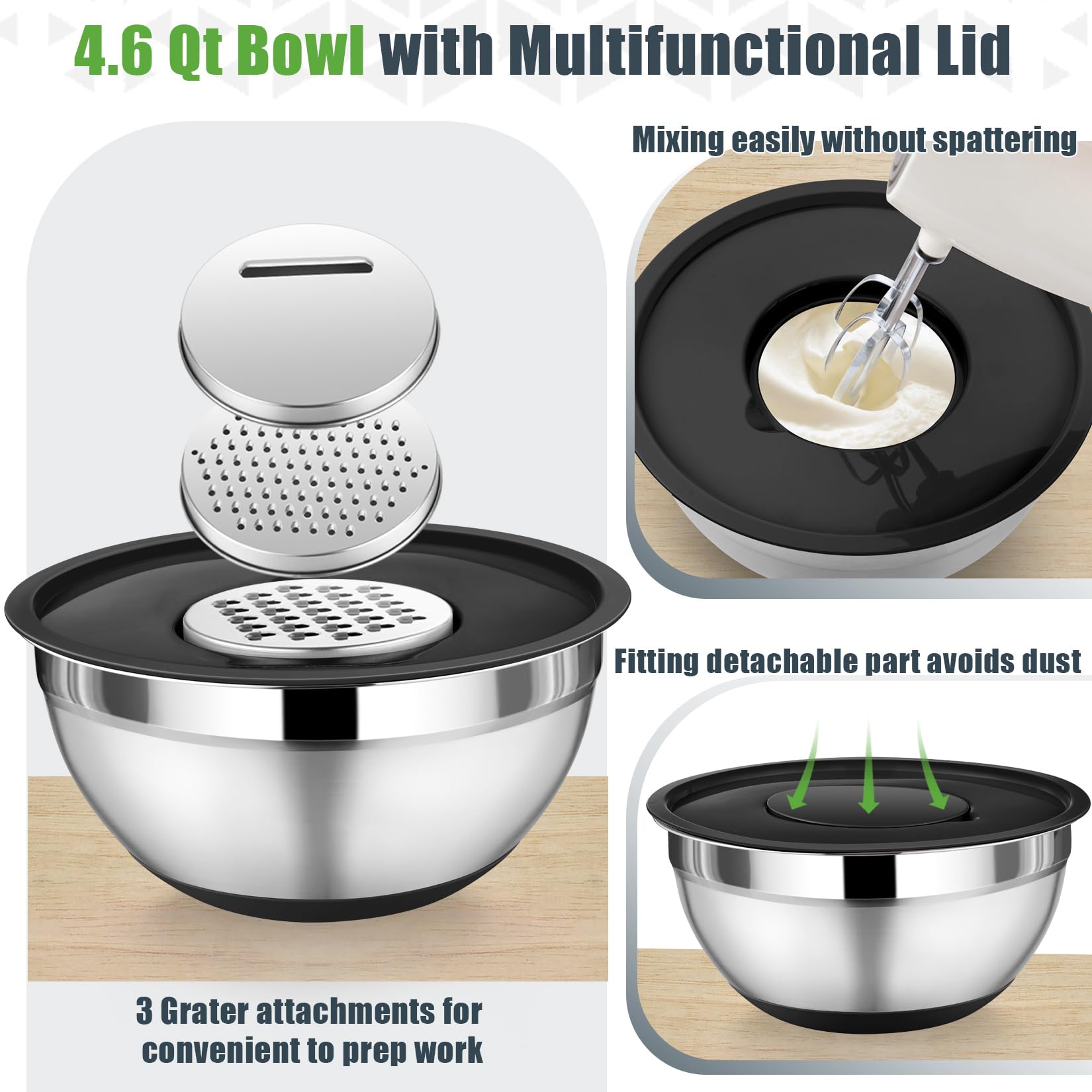 P&P CHEF stainless steel exterior with brush-polished finish for easy cleaning.