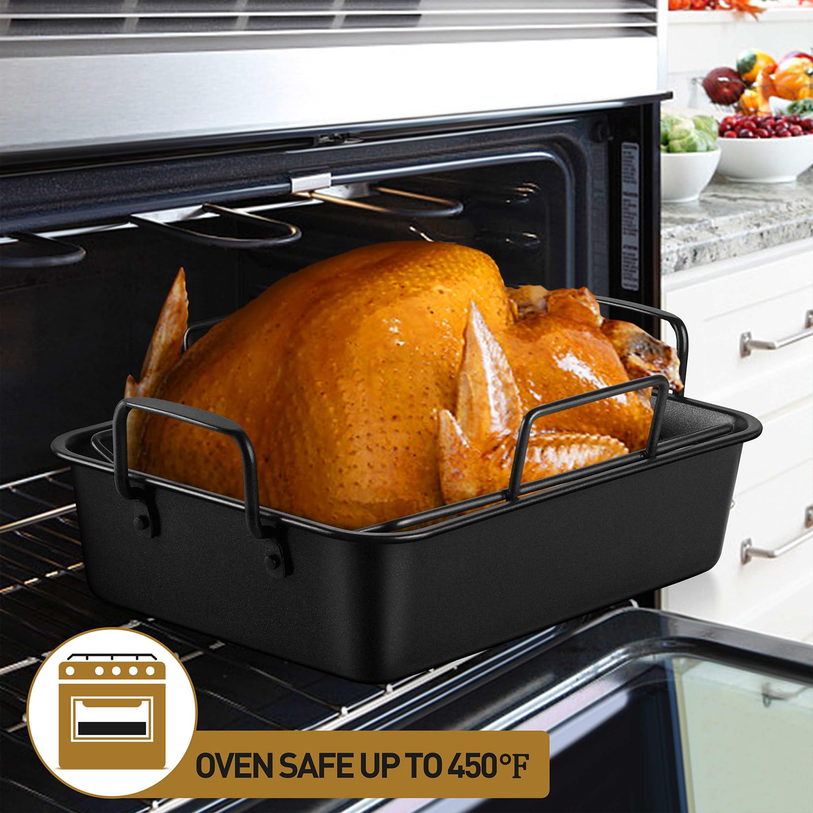 P&P CHEF stainless steel core resists warping for durable performance.