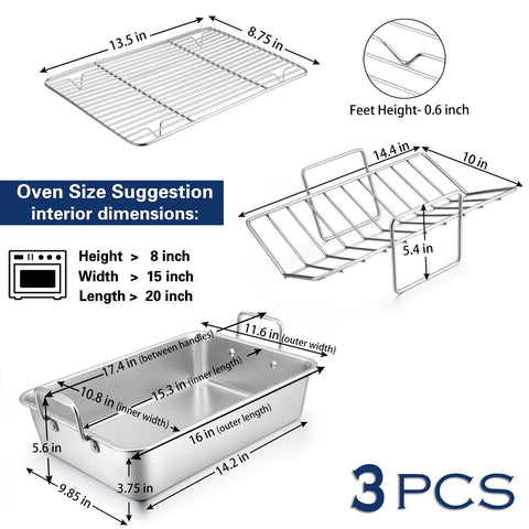 P&P CHEF V-rack roasting stand lifts meat for browning and crisping
