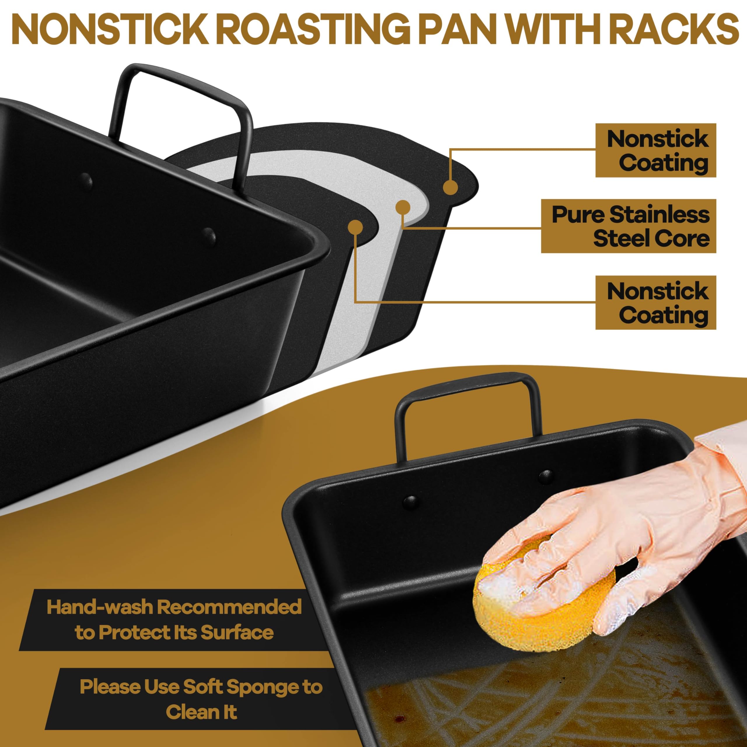 P&P CHEF versatile bakeware set for turkey, lasagna, and vegetables.