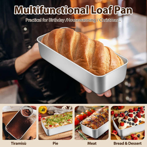 P&P CHEF multi-purpose pan ideal for bread, meatloaf, and desserts.