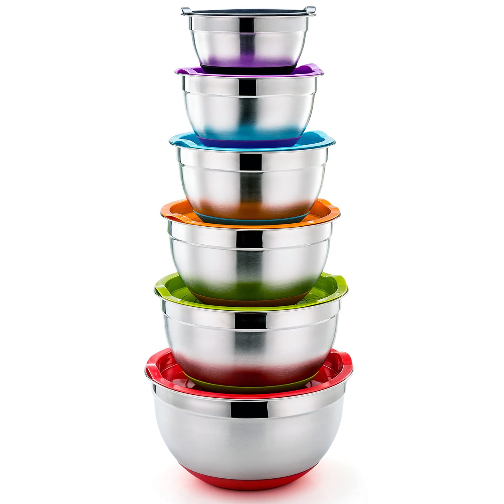 P&amp;P CHEF mixing bowls set in nesting form for space saving and organization.