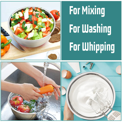 P&amp;P CHEF bowls with wide rim for comfortable grip and controlled pouring.