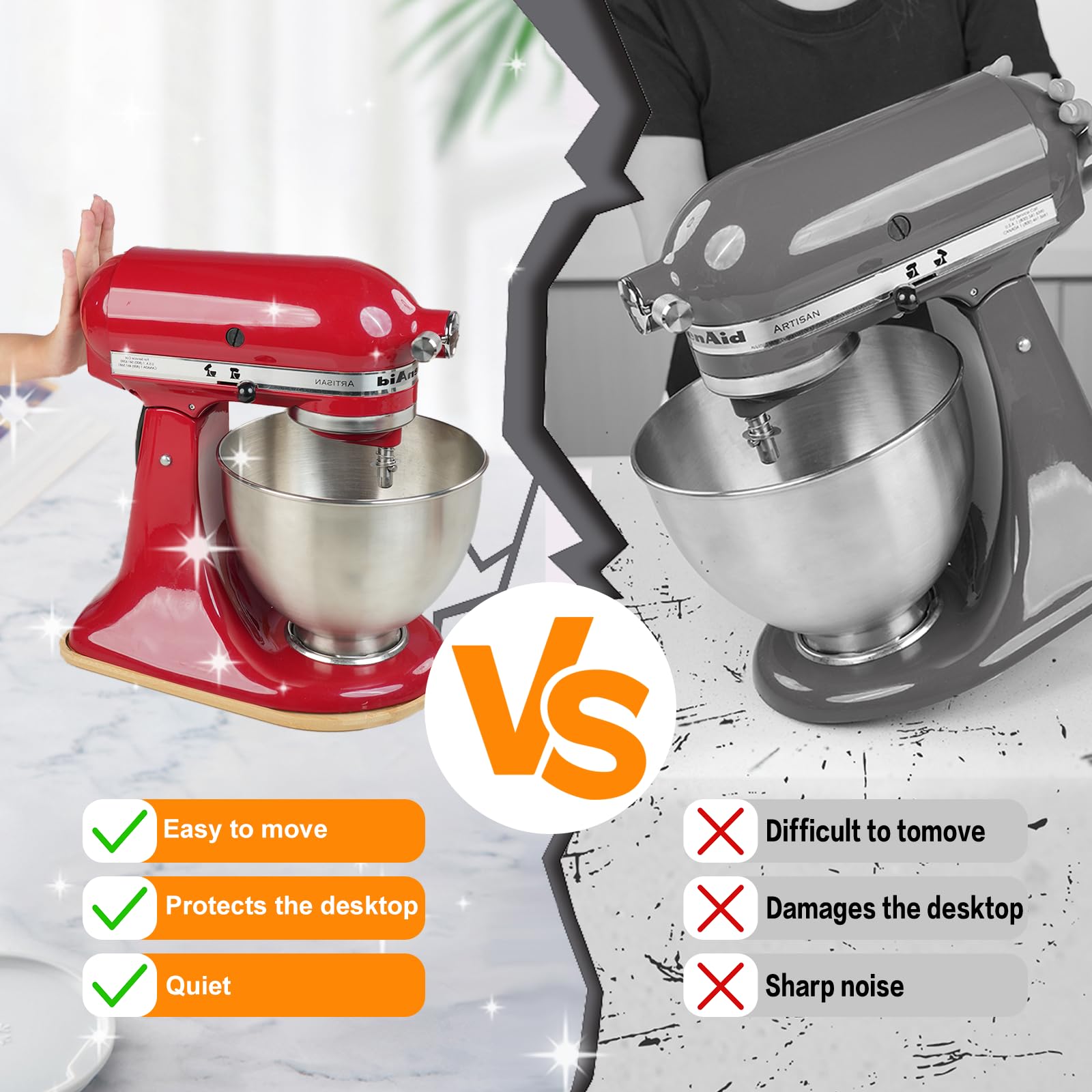 PQPO bamboo sliding mat protects countertops from scratches during mixing