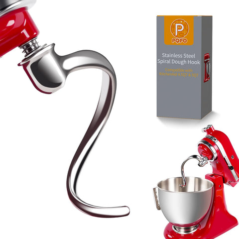 PQPO PQPO dough hook creates elastic, smooth dough for bakery-style textures.