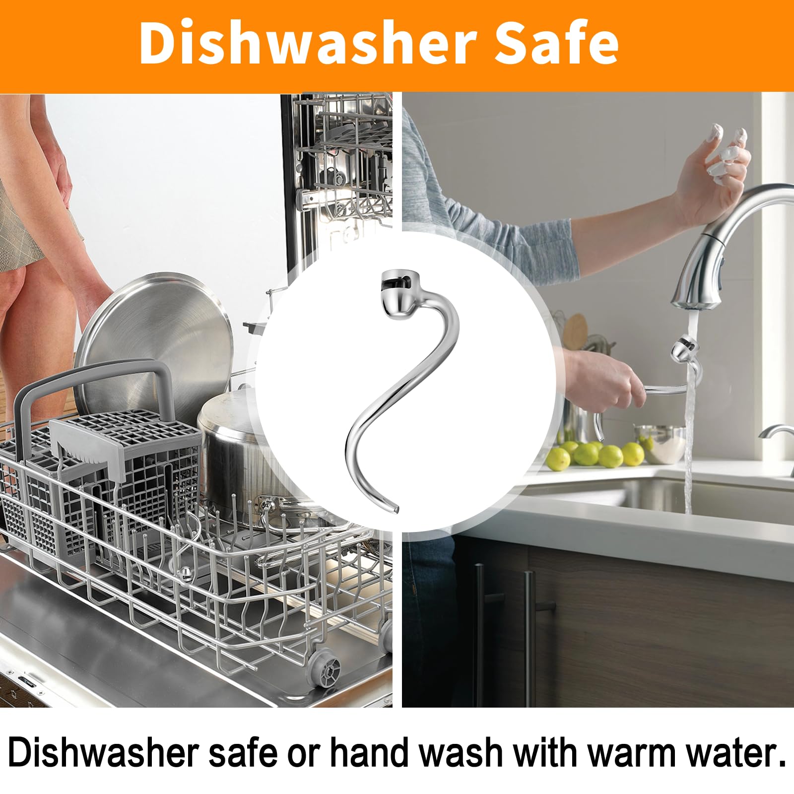 Heavy-duty stainless steel construction built to last through frequent kneading
