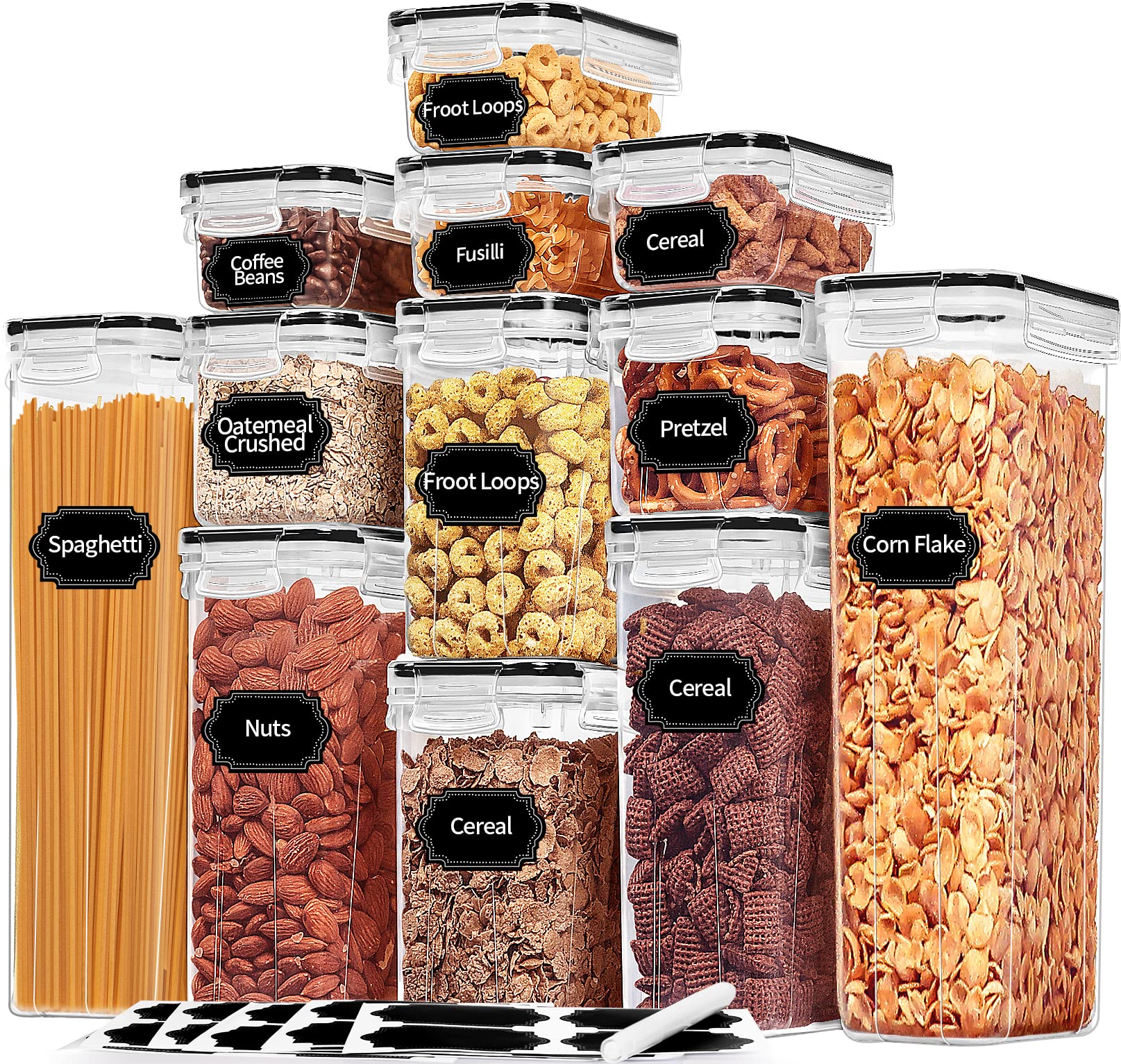 PRAKI airtight storage set with all containers for organized pantry storage.