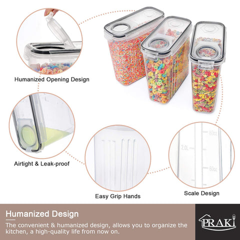 PRAKI food-grade plastic ensures non-toxic, odorless storage.