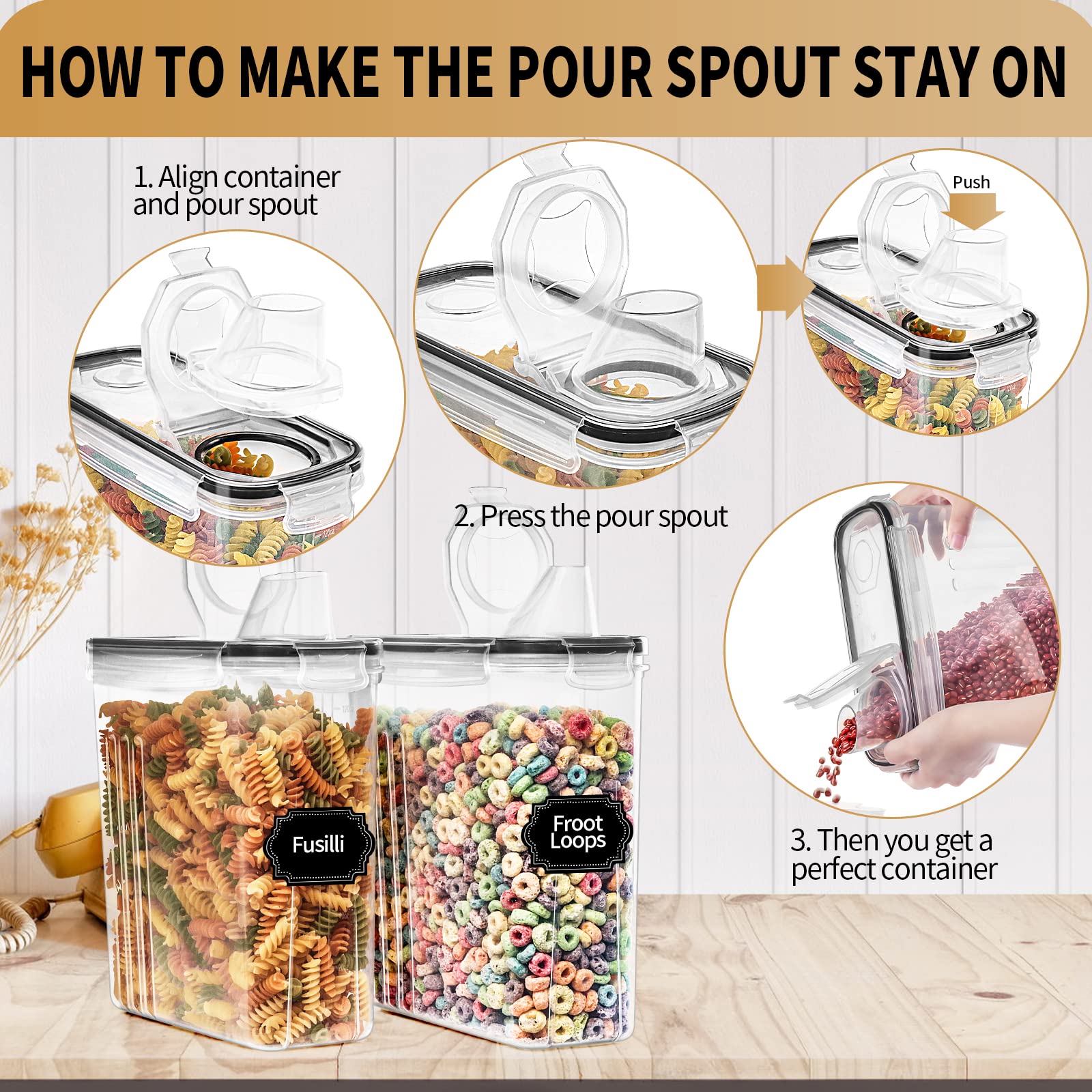 PRAKI labels and marker kit for organizing flour, sugar, and cereal