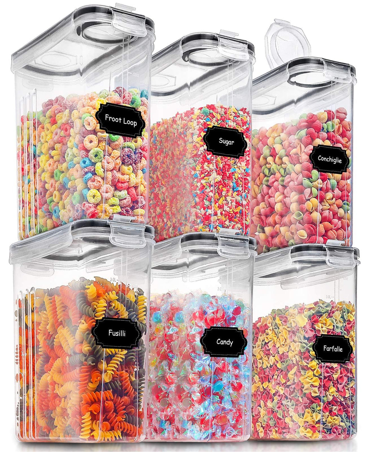 PRAKI large airtight container with pour-hole lid for easy dispensing.