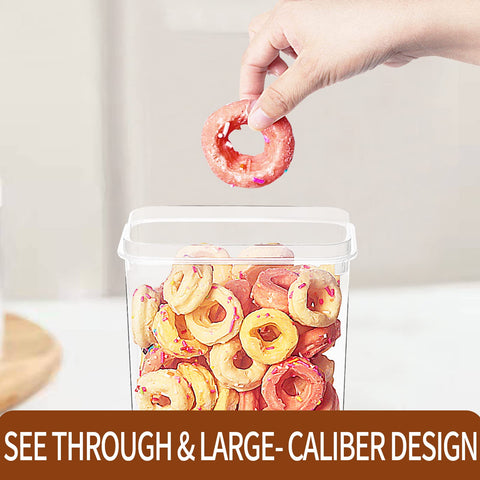 PRAKI stackable containers saving space in cabinets.
