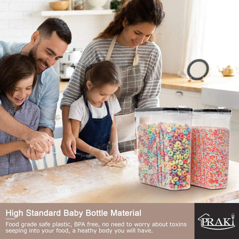 PRAKI stackable design fits neatly in fridge, freezer, and cupboards.