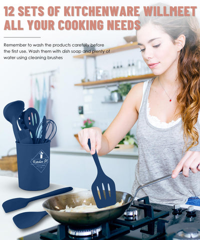 Pranski slotted spoon silicone utensil for draining and turning.
