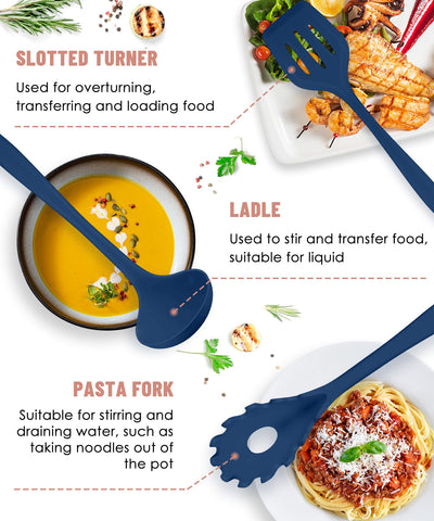 Pranski slotted turner silicone spatula for nonstick pans.