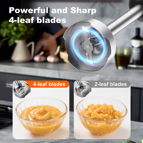 PRASKY detachable attachments swap between whisk, frother, and chopper easily