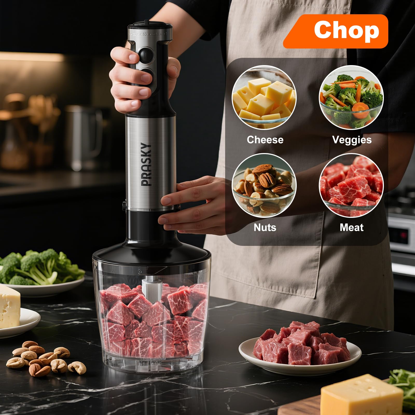 PRASKY milk frother for cafe-style drinks at home