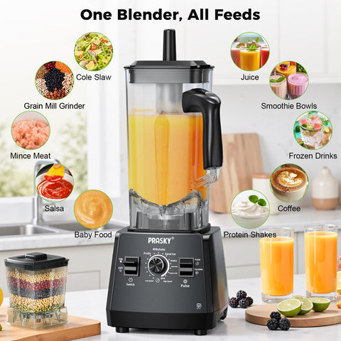 Prasky large-capacity 3L jar supports big batches of smoothies and sauces.