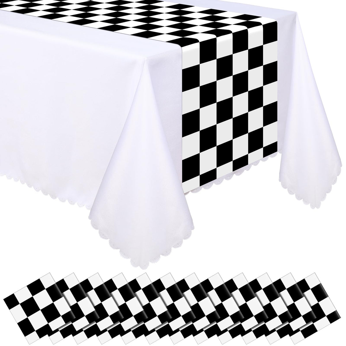 Preboun 12-piece table runner pack for quick party setup.
