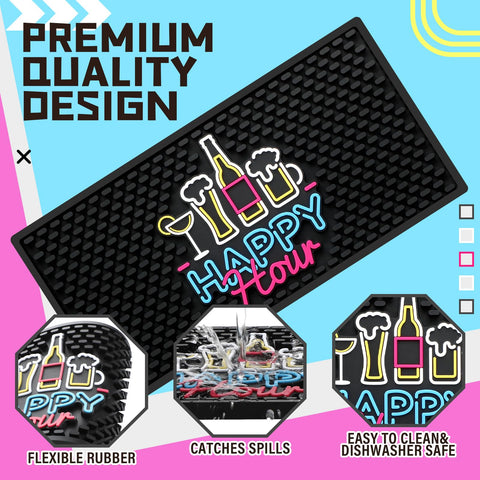Durable Preboun rubber bar mat, waterproof and easy to clean.