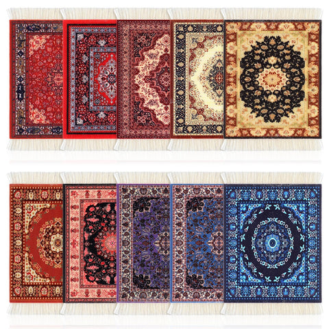 Preboun oriental coaster with rug-style motif for elegant table decor