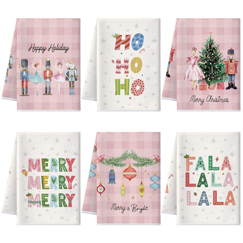 Preboun Nutcracker Tree kitchen towels add festive charm with practical drying performance.