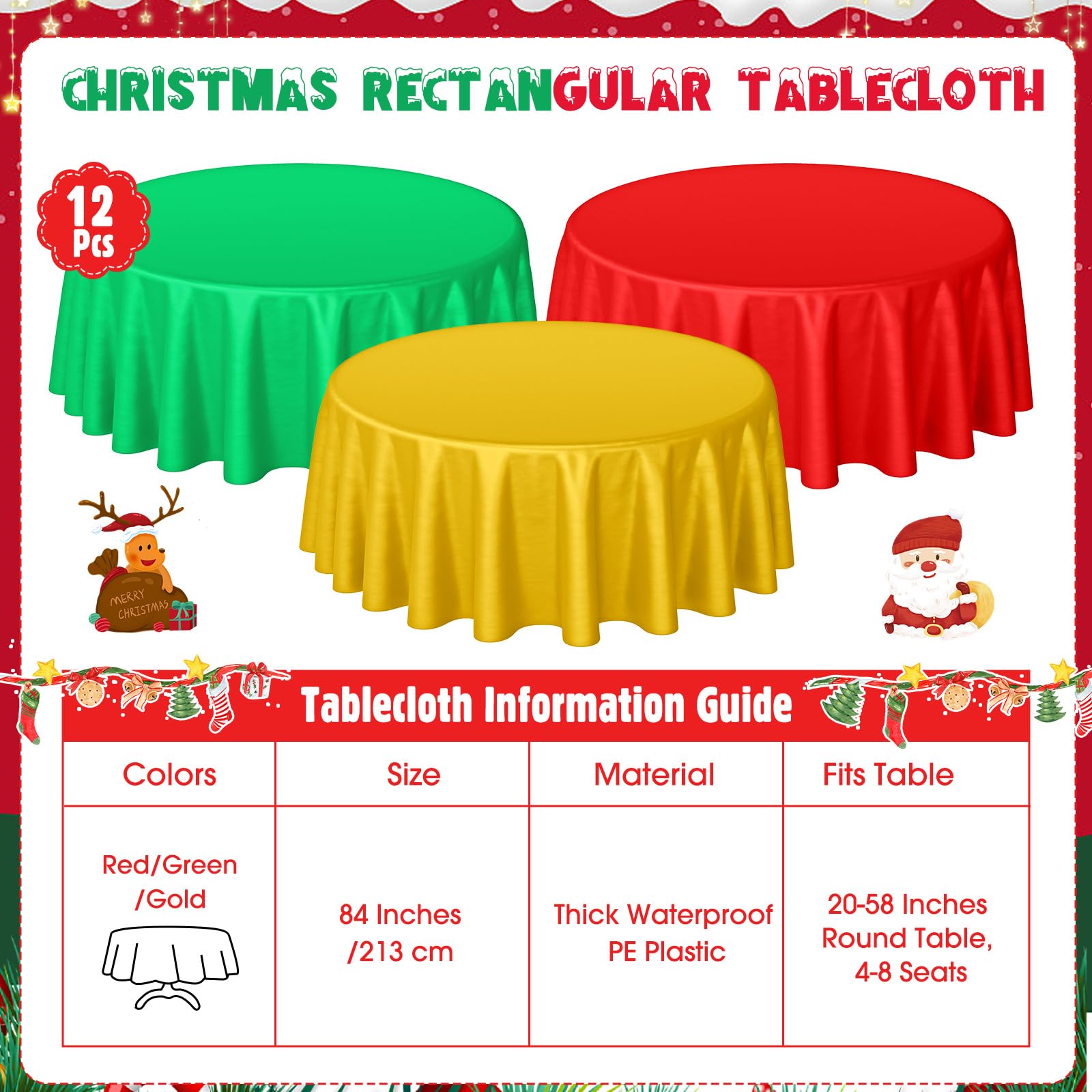 Preboun waterproof disposable table cloth protects surfaces during holiday meals and spills.