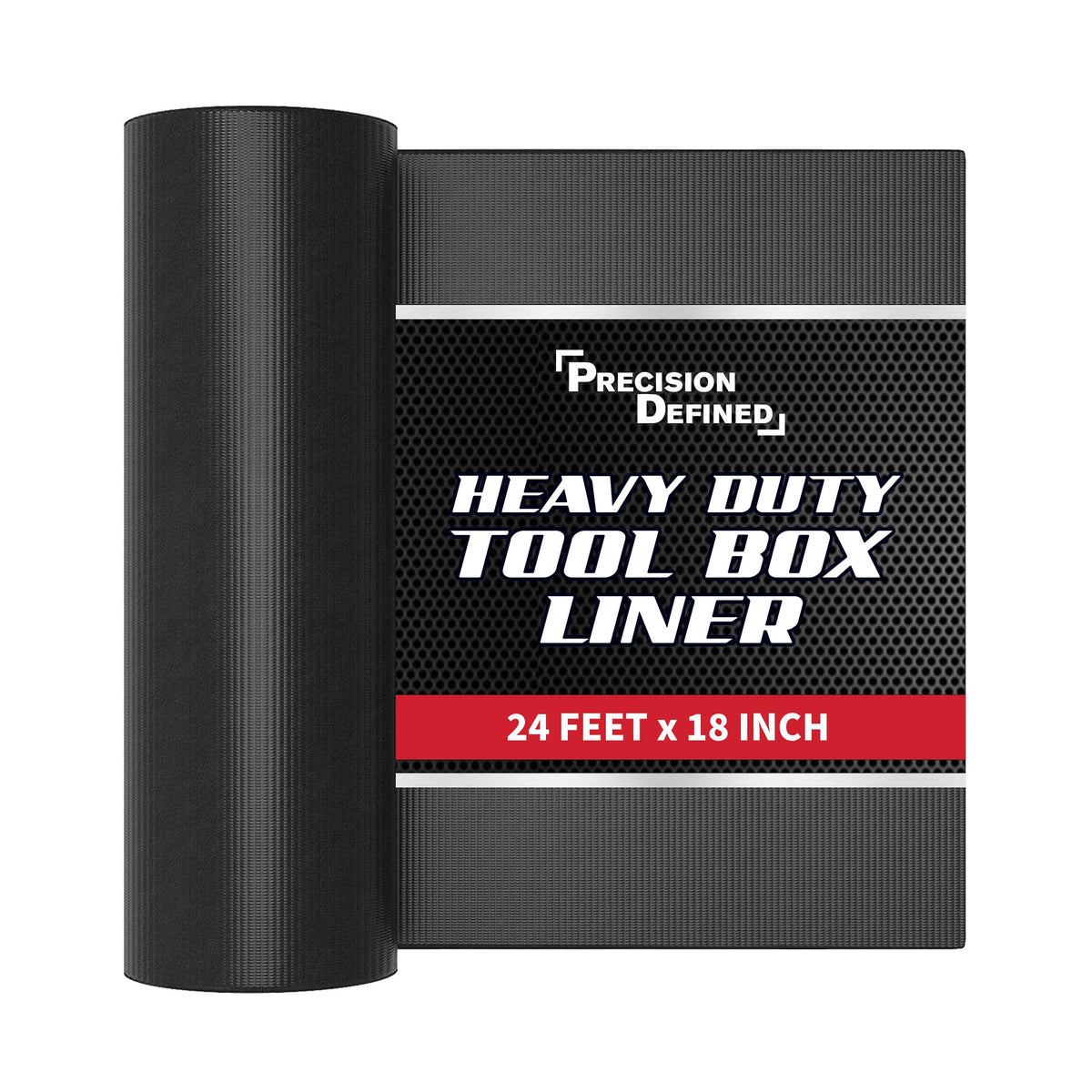 Precision Defined tool box liner rolled in a drawer to secure tools