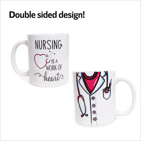 Premium Innovations nursing mug on a desk, adds a cheerful touch to daily routines.
