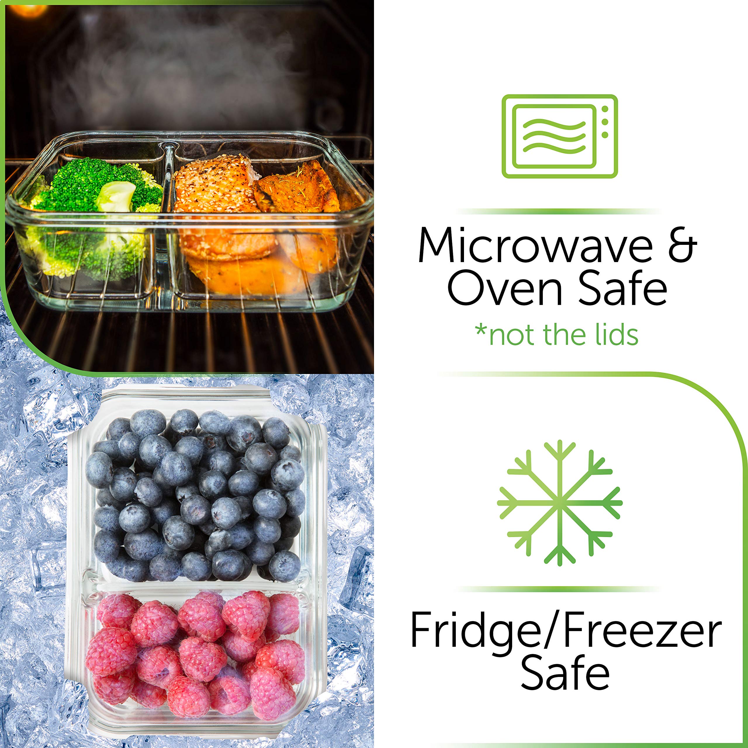 Oven-safe Prep Naturals glass meal prep container for versatile cooking