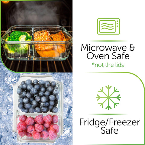 Oven-safe Prep Naturals glass meal prep container for versatile cooking