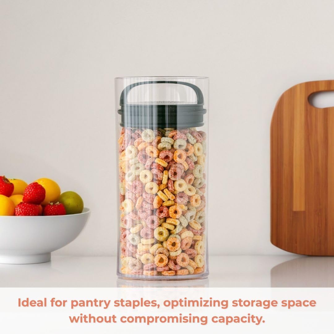 Clear Evak Fresh Saver container displaying contents for easy pantry viewing