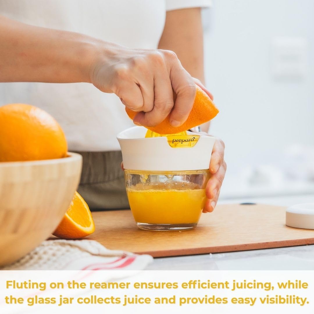 Prepara glass jar base with lid stores juice after press