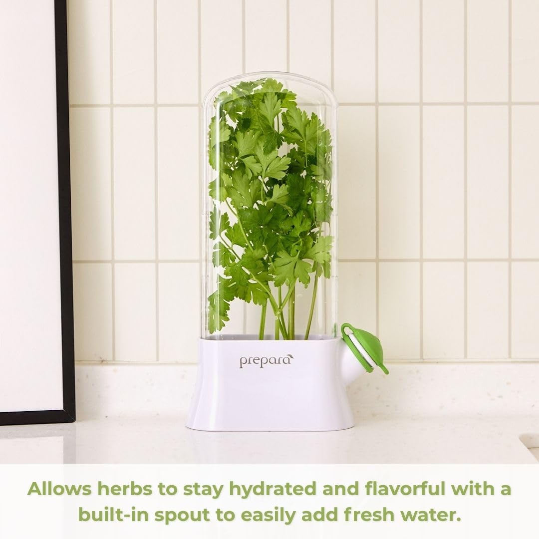 Prepara Herb Savor Eco tethered cap allows easy, mess-free refills.