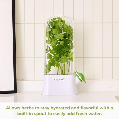 Prepara Herb Savor Eco tethered cap allows easy, mess-free refills.