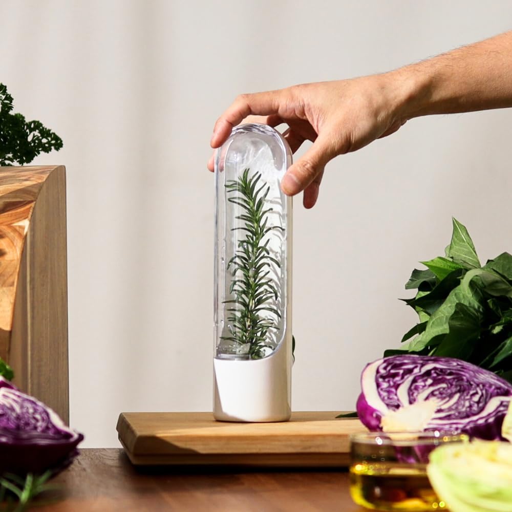 Prepara Herb Savor with hinged door keeps herbs accessible and hydrated.