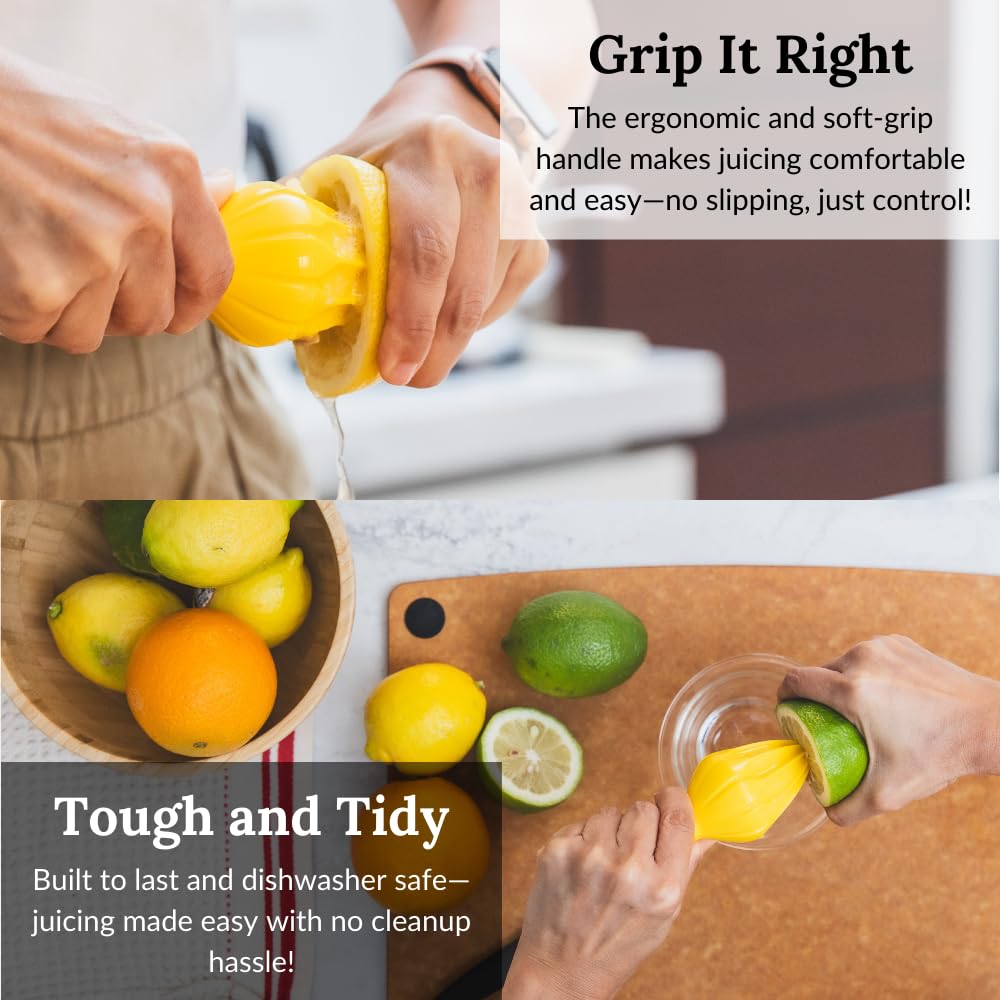Prepara Juicy Reamer sturdy weighty grip for controlled juicing.