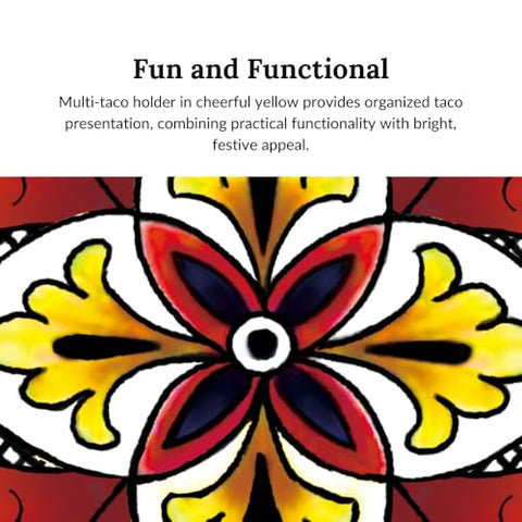 Bright yellow Prepara pattern adds playful flair to taco night.