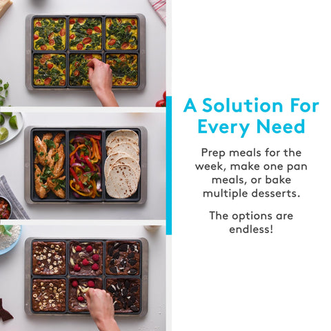 Prepd non-stick silicone dividers prevent sticking and residue buildup