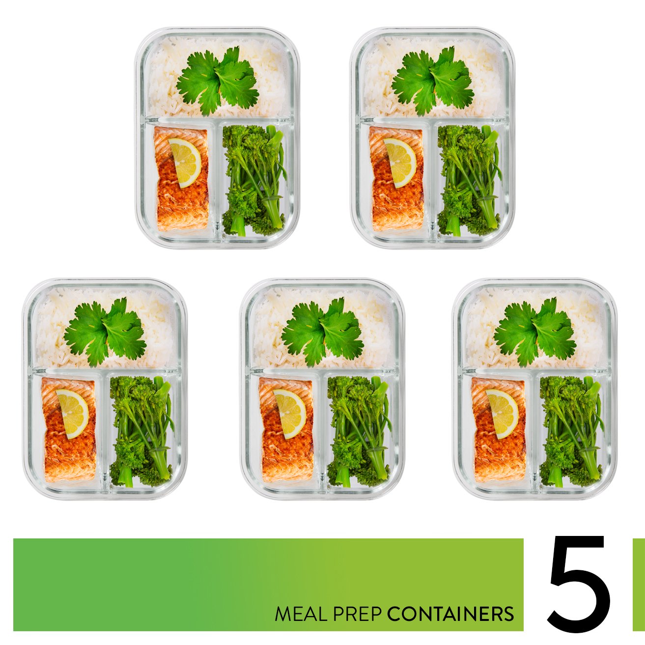 PrepNaturals glass containers with lids for organized leftovers and quick reheats