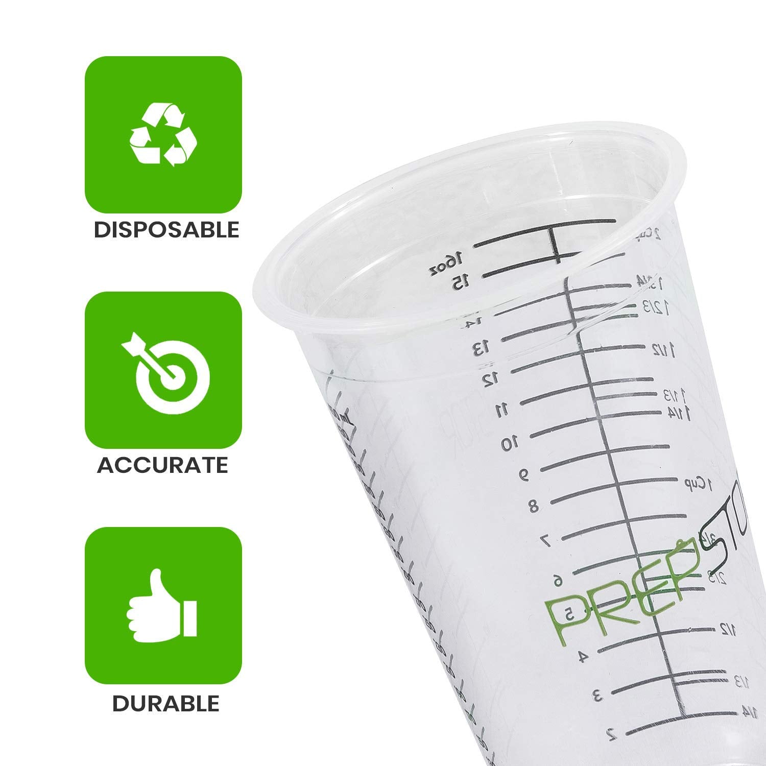 PrepStor 16oz measuring cups enable precise ingredient gauging for cooking and crafts.