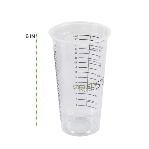 PrepStor resin and paint mixing cups with a wide mouth for easy pouring.