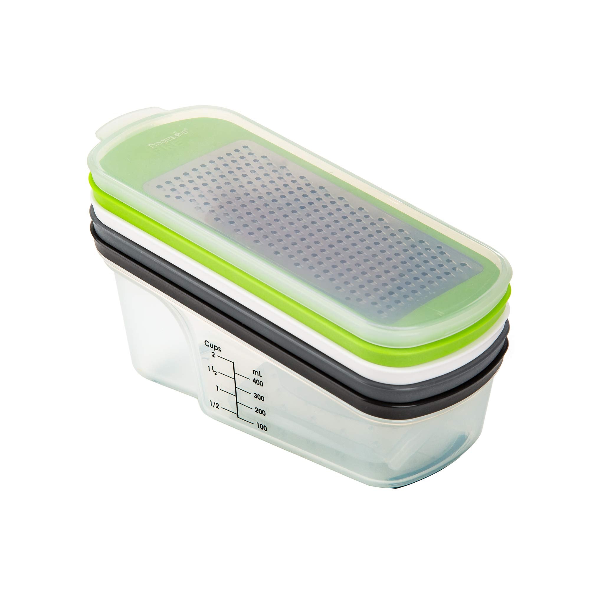 PrepWorks coarse grater with hand guard supports safe grating.